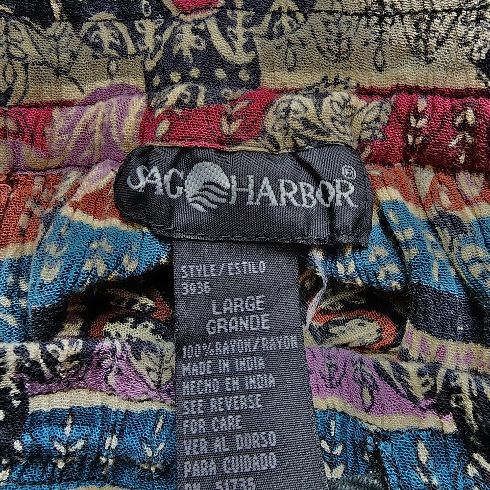 Boho Patterned Drawstring Skirt Size Large, Adjus… - image 8